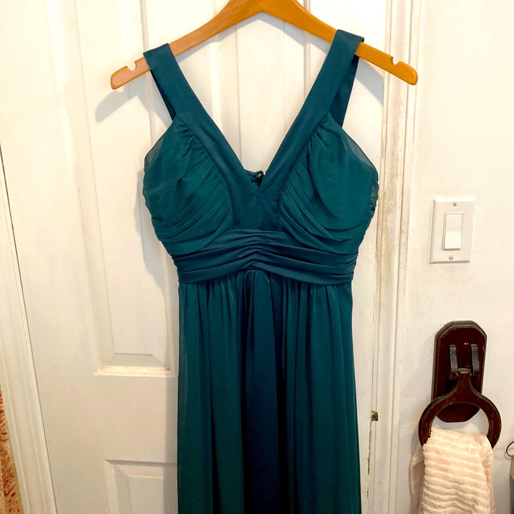 Max & Cleo Teal Formal Midi Dress